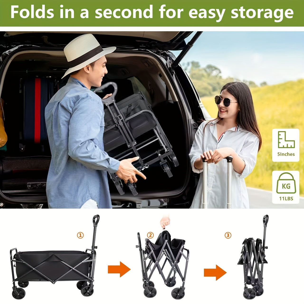 220/450/680 lb Capacity Heavy-Duty All-Terrain Folding Cart -