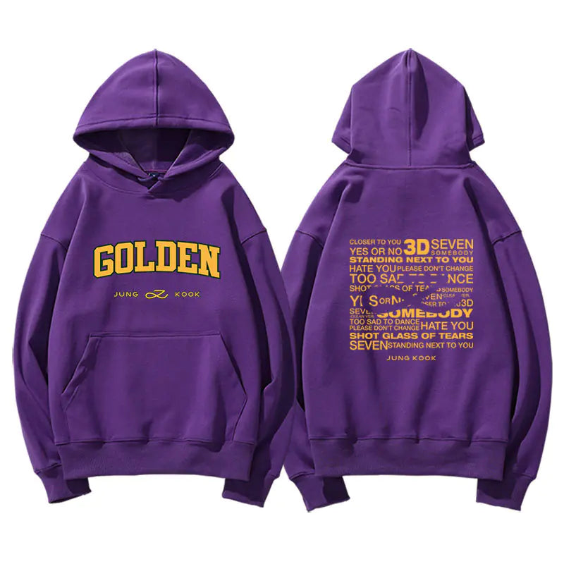 Jungkook Golden Album Hoodie - Fleece Pullover Top