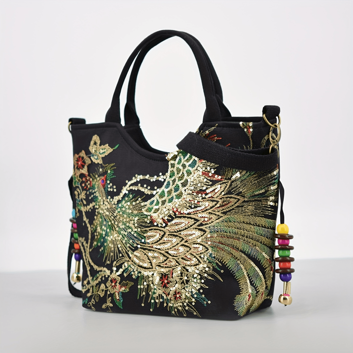 Fashion Satchel Retro Style Embroidered Satchel Bag with Removable Strap