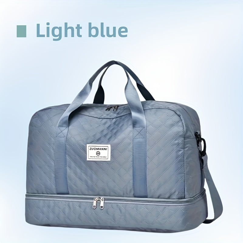 Large Capacity Lightweight Travel Tote Bag with Dry/Wet Separation