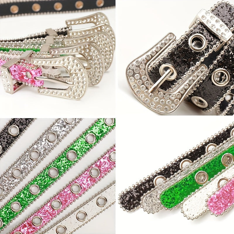 Rhinestone Pin Buckle Women's Belt