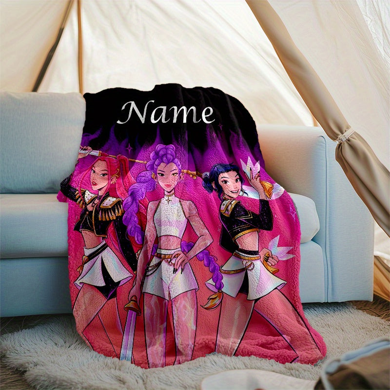 Personalized Anime K-POP Group Characters Flannel Blanket