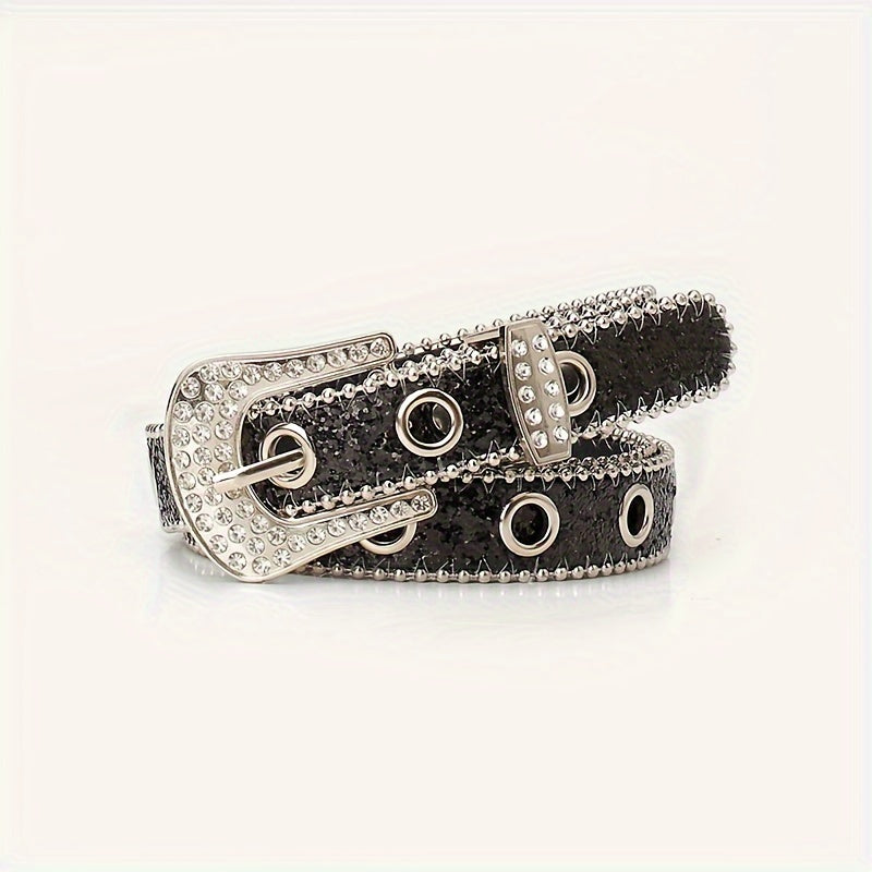 Rhinestone Pin Buckle Women's Belt