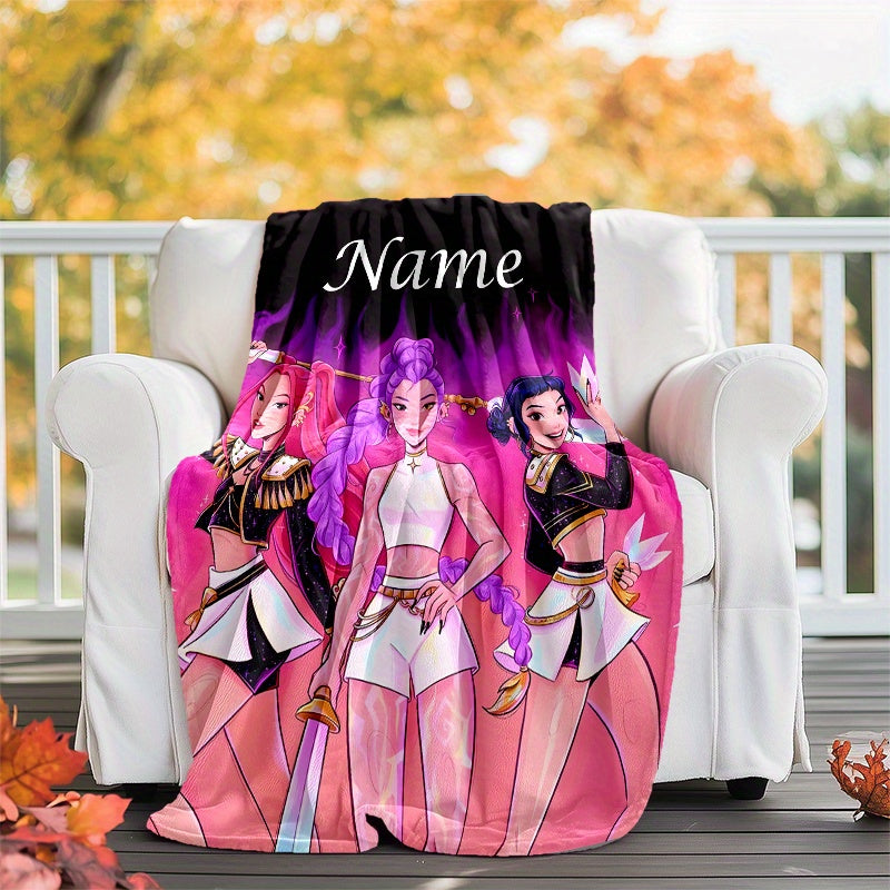 Personalized Anime K-POP Group Characters Flannel Blanket