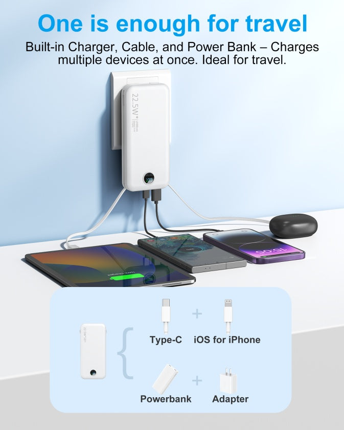 Digital Display Power Bank with AC Socket for Fast Charging