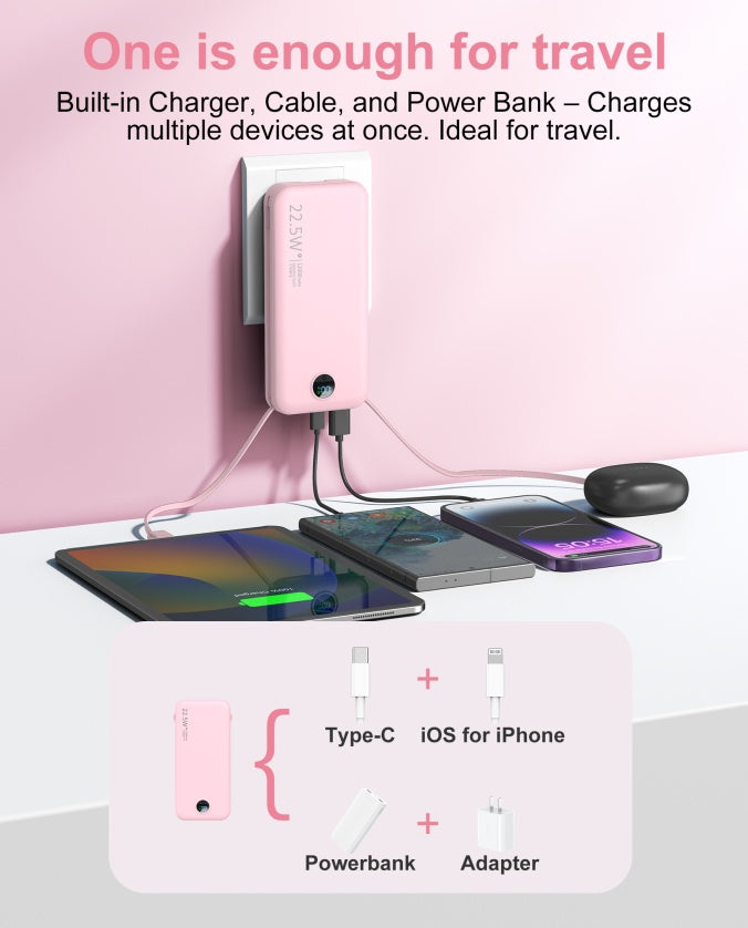 Digital Display Power Bank with AC Socket for Fast Charging