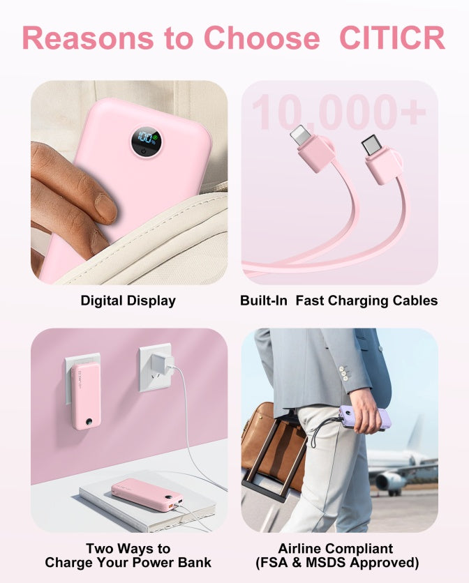 Digital Display Power Bank with AC Socket for Fast Charging