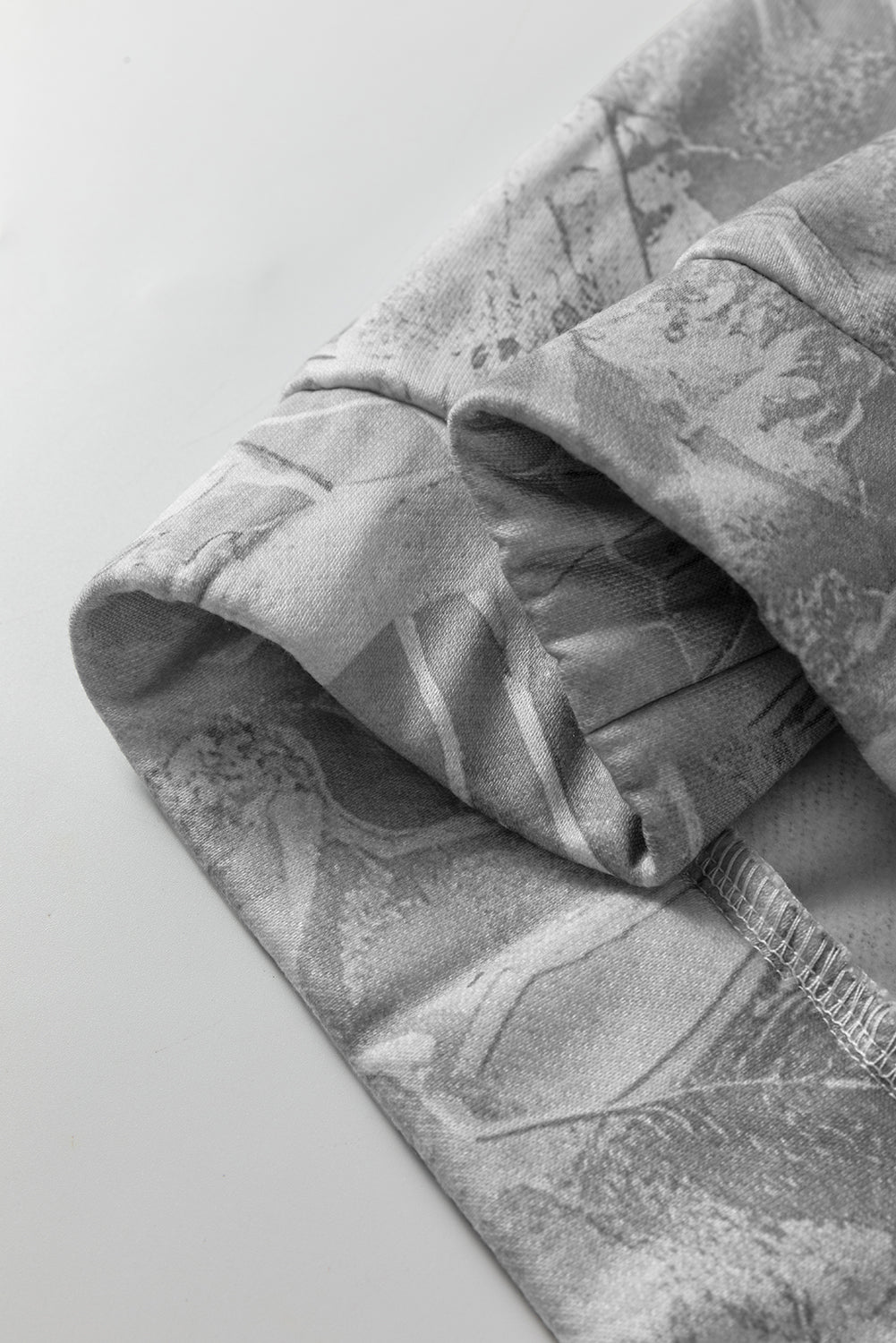 Gray Camouflage Woodland Print Oversized Sporty Hoodie