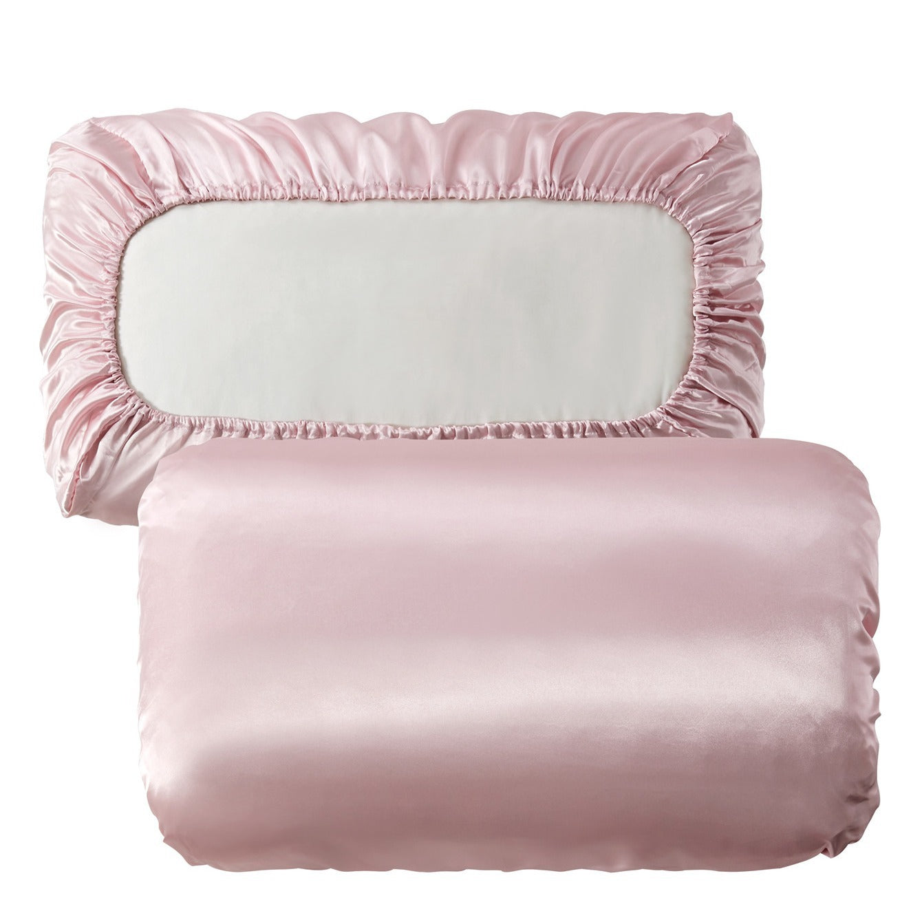 2pcs Soft And Breathable Satin Pillowcase With Elastic Cord