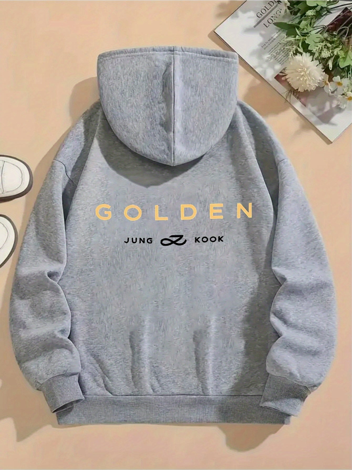 Women's GOLDDEN JUNG KOOK Oversized Hooded Sweatshirt