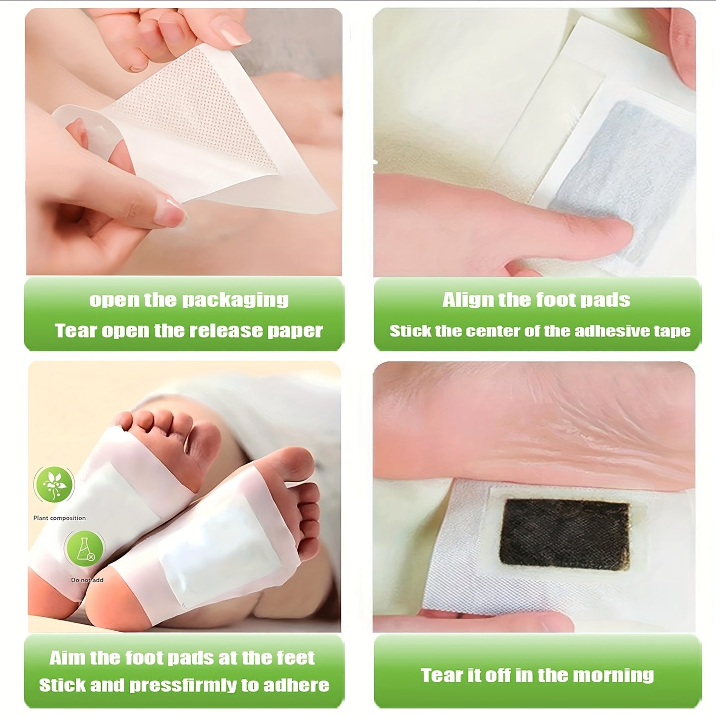 30 Natural Bamboo Foot Pads