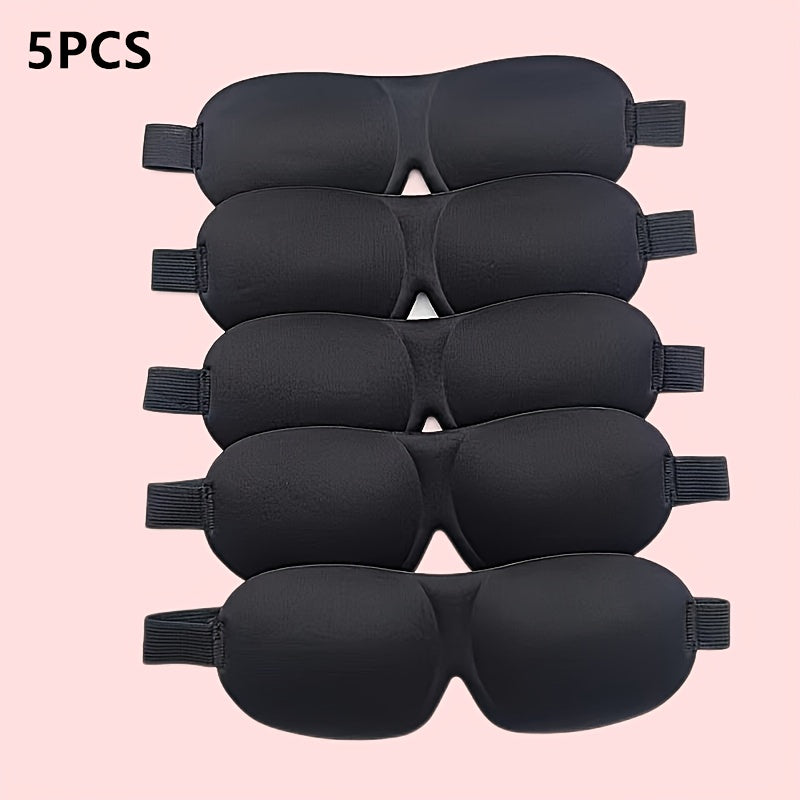 1/3/5/10 Pack Pure Black 3D Contoured Eye Mask