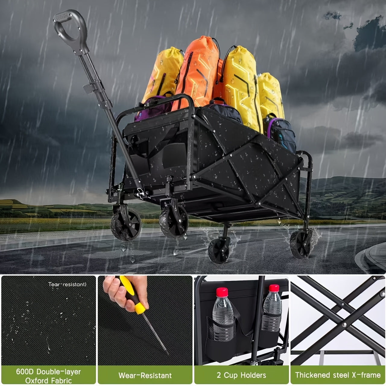 220/450/680 lb Capacity Heavy-Duty All-Terrain Folding Cart -
