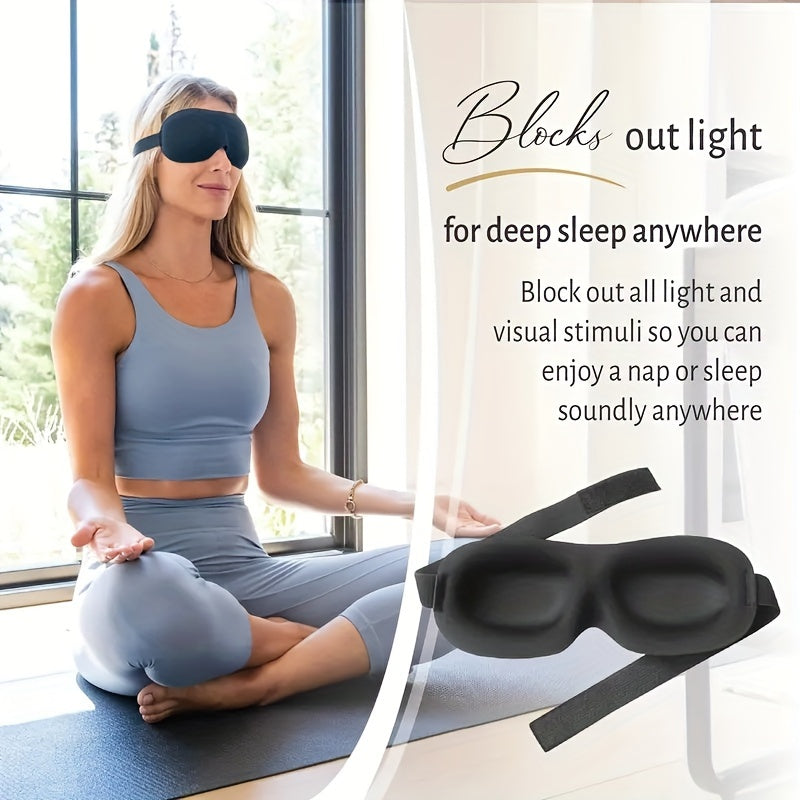 1/3/5/10 Pack Pure Black 3D Contoured Eye Mask