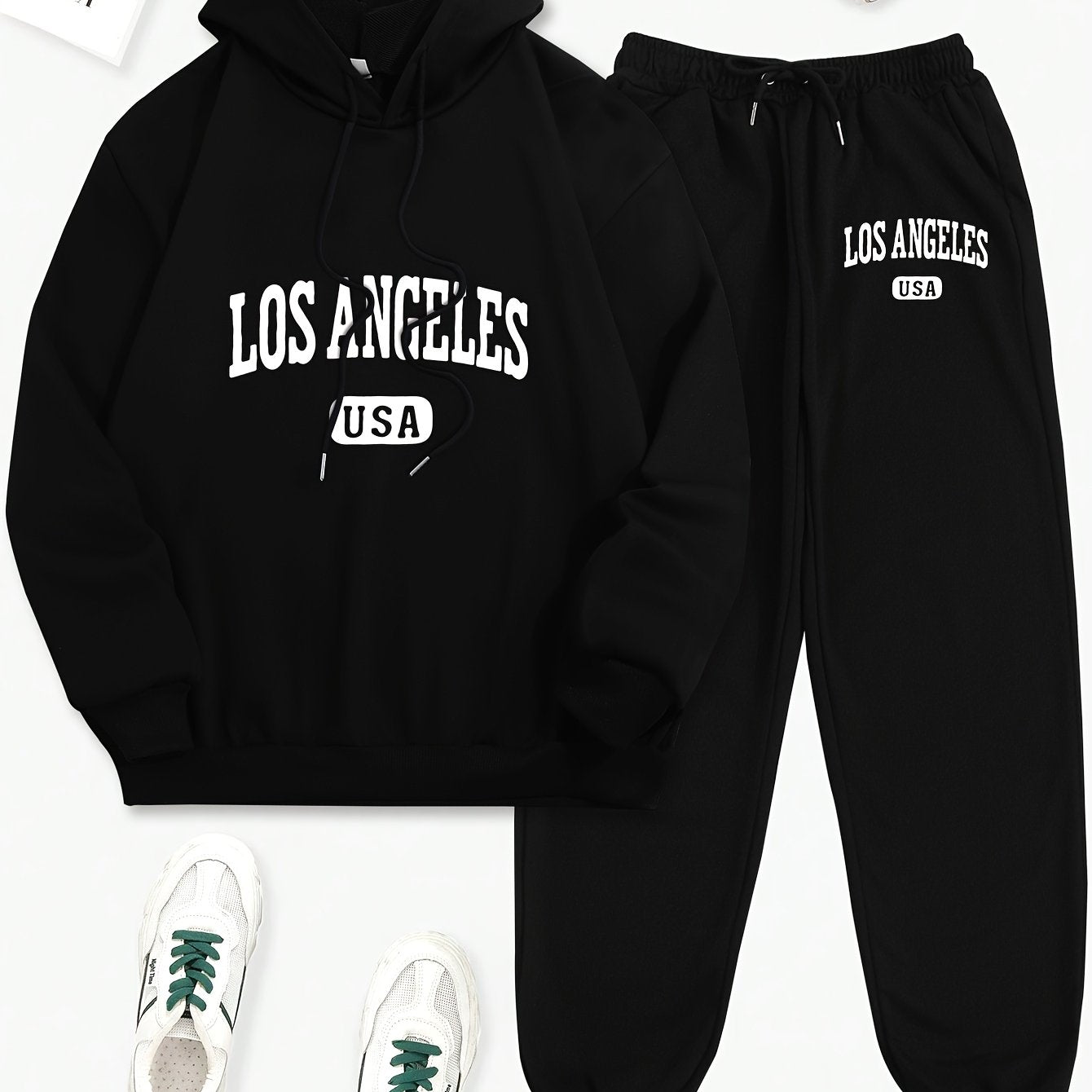 Women's 2pcs Los Angeles USA Printed Hoodie and Sweatpants Set