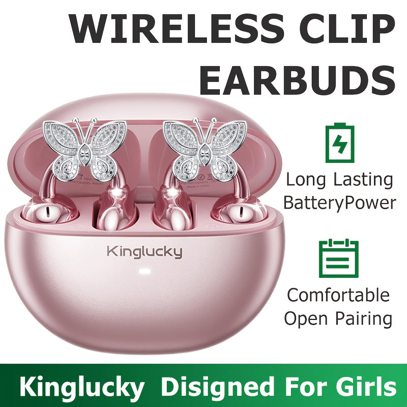 Clip On Luxurious Diamond Bow Headphone