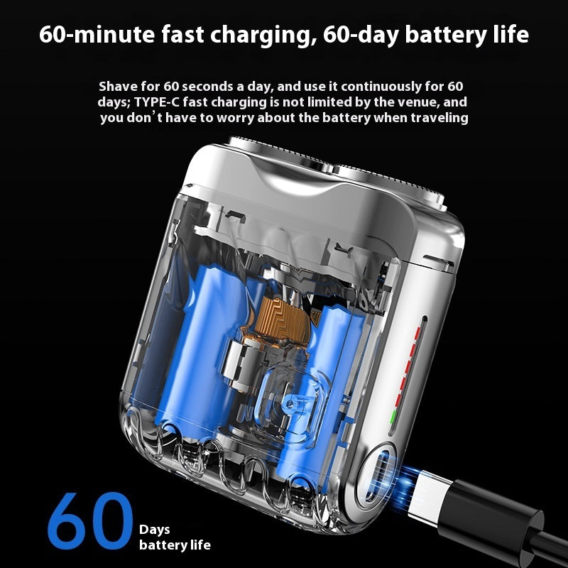 Portable Rotary Dual Ring Electric Shaver