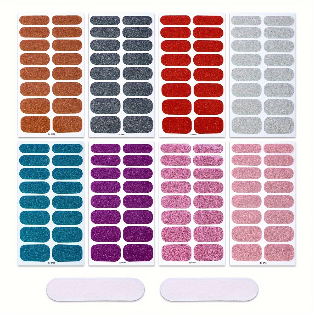 8 Sheets Pink Nail Glitter Self-Adhesive Gel Nail Stickers, Suitable for Women's Home DIY Self-use Nail Art Supplies Nail Art Kit