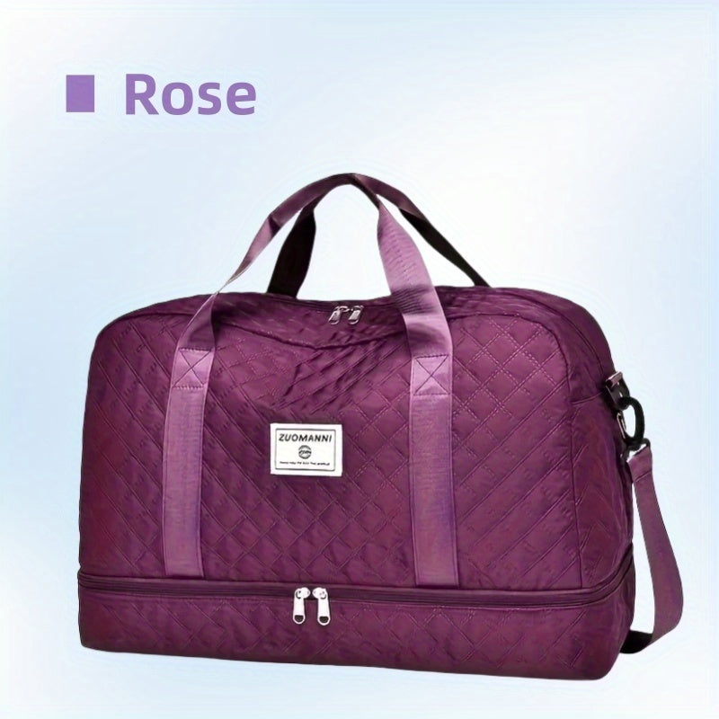 Large Capacity Lightweight Travel Tote Bag with Dry/Wet Separation