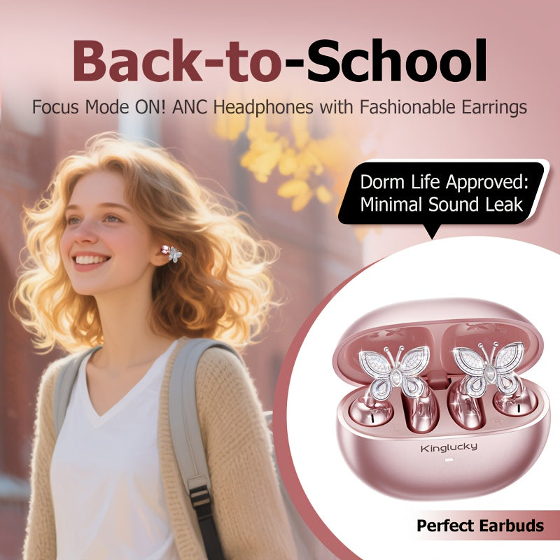 Clip On Luxurious Diamond Bow Headphone