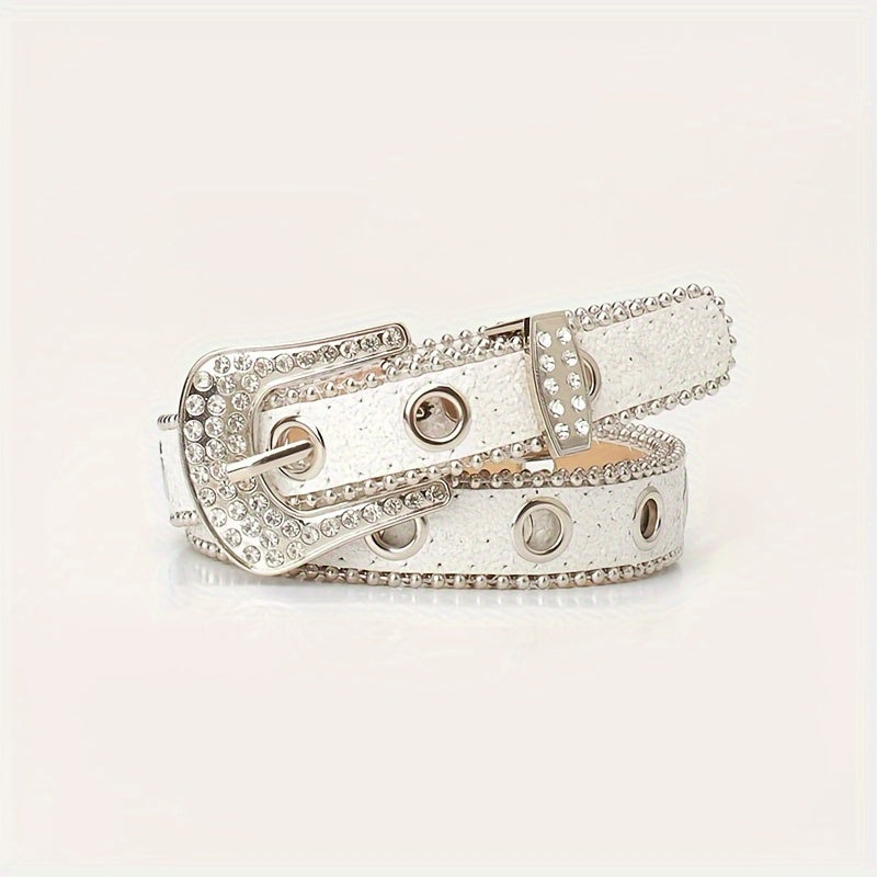 Rhinestone Pin Buckle Women's Belt
