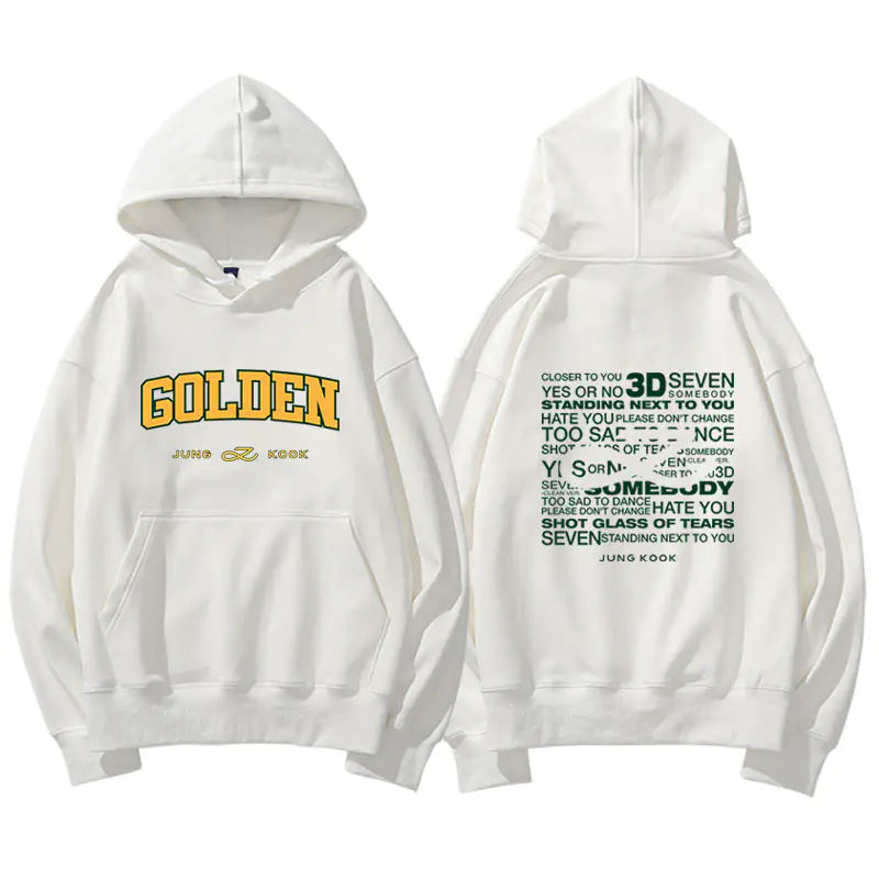 Jungkook Golden Album Hoodie - Fleece Pullover Top