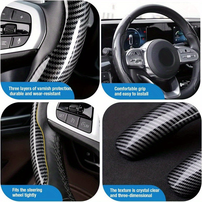 Non-Slip Carbon Fiber Steering Wheel Cover!