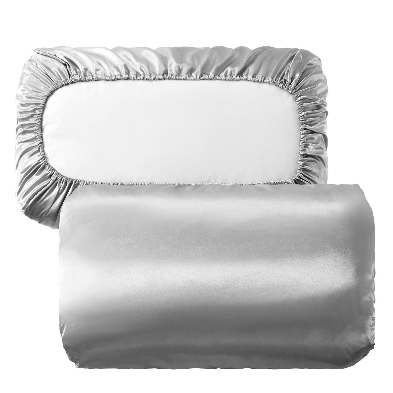 2pcs Soft And Breathable Satin Pillowcase With Elastic Cord