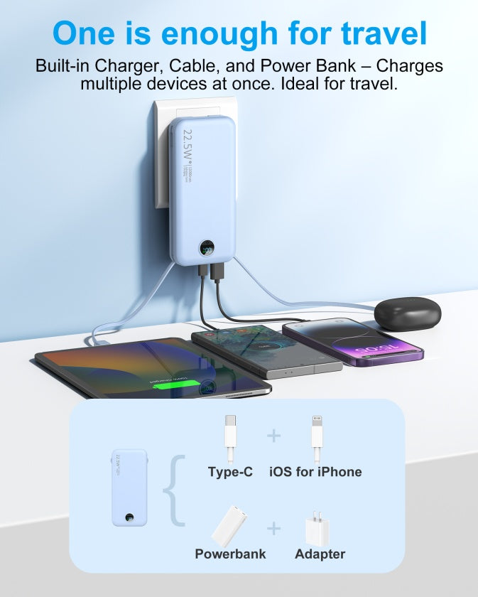 Digital Display Power Bank with AC Socket for Fast Charging