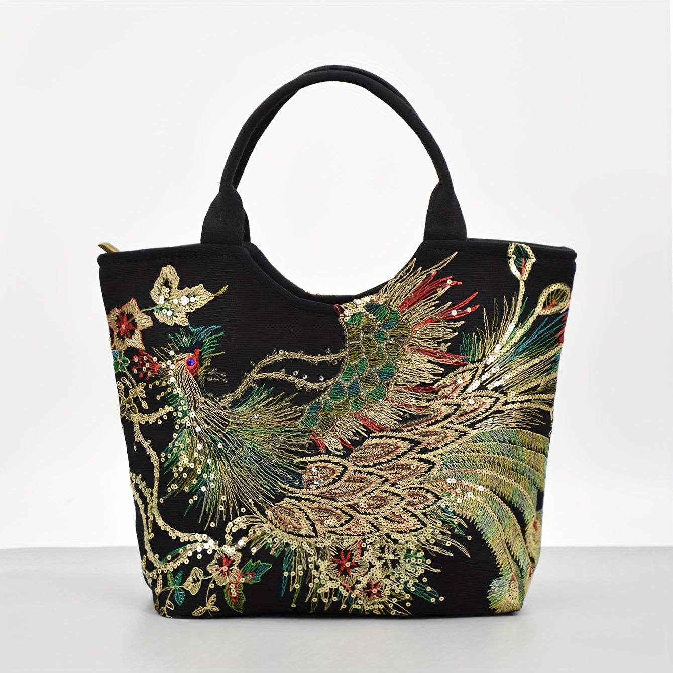 Fashion Satchel Retro Style Embroidered Satchel Bag with Removable Strap
