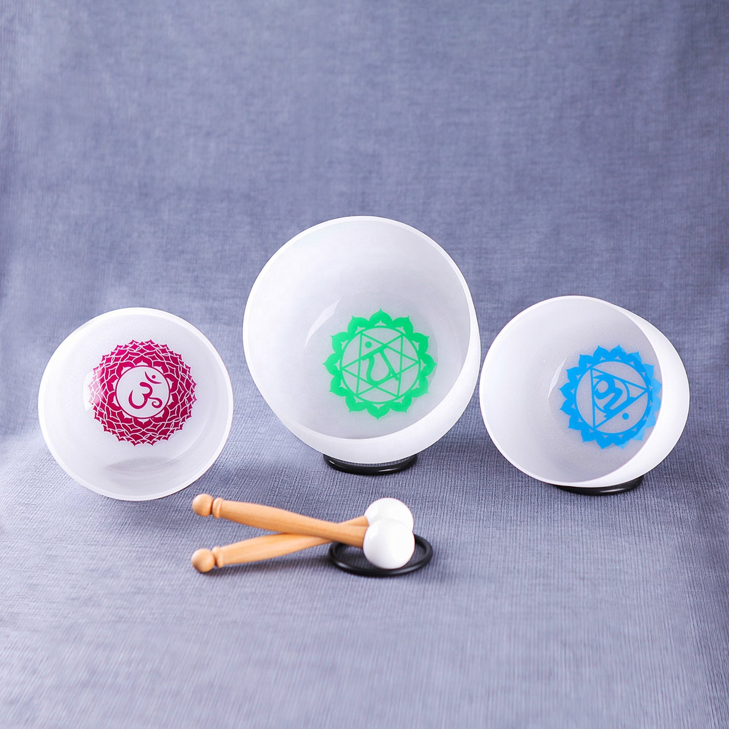 Seven Chakra Crystal Buddha Sound Bowls