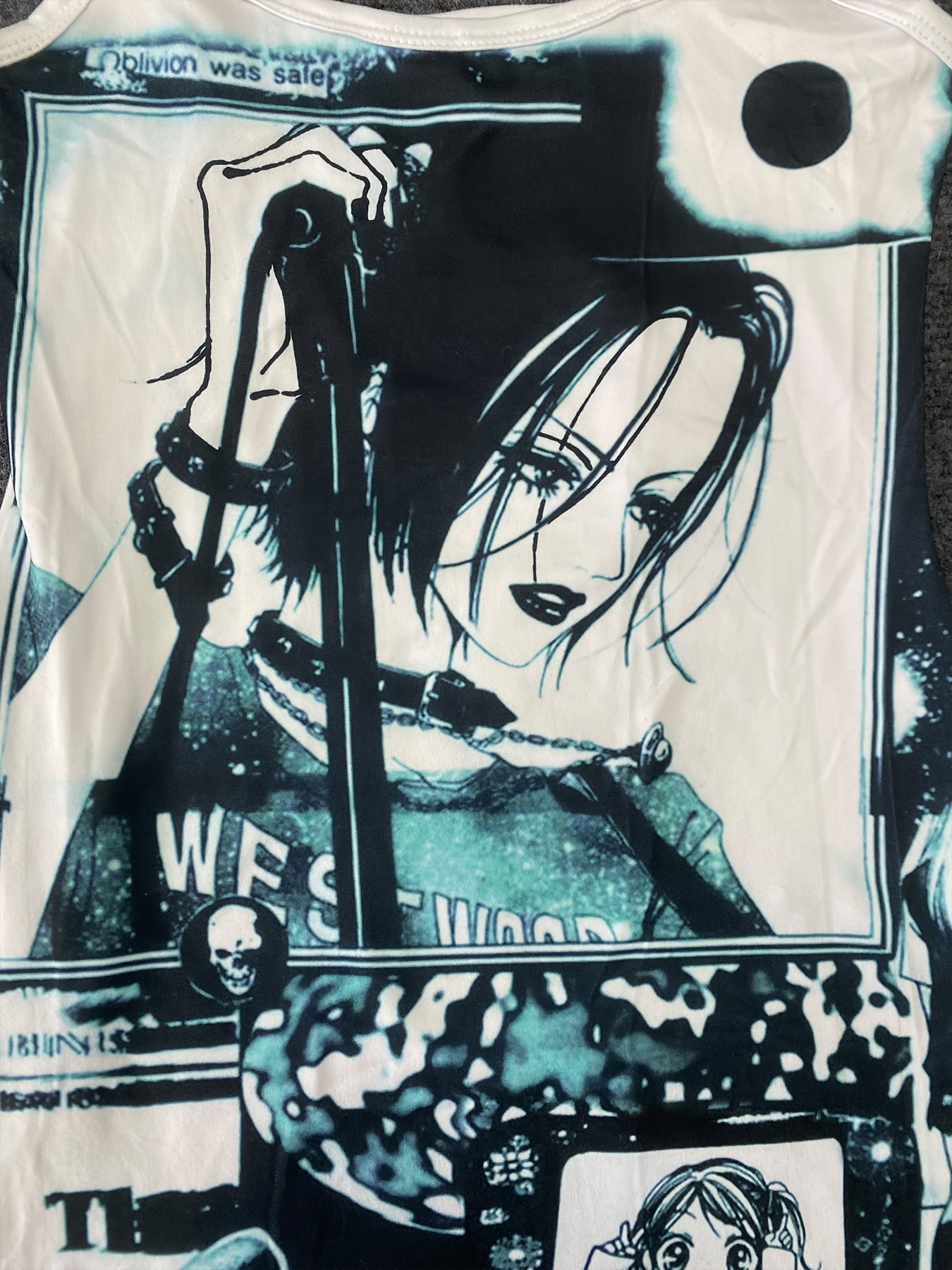 Retro Y2K-Inspired Anime Graphic Tank Top