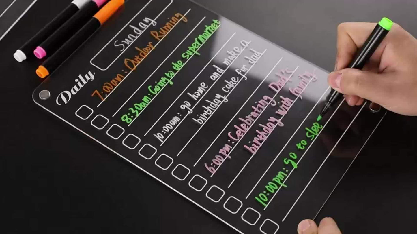 4pcs Monthly Transparent Planner Board