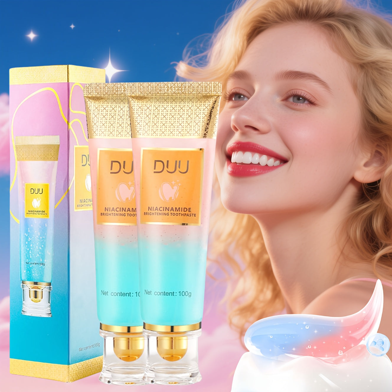 Niacinamide Toothpaste with Dual Action & Deep Cleaning