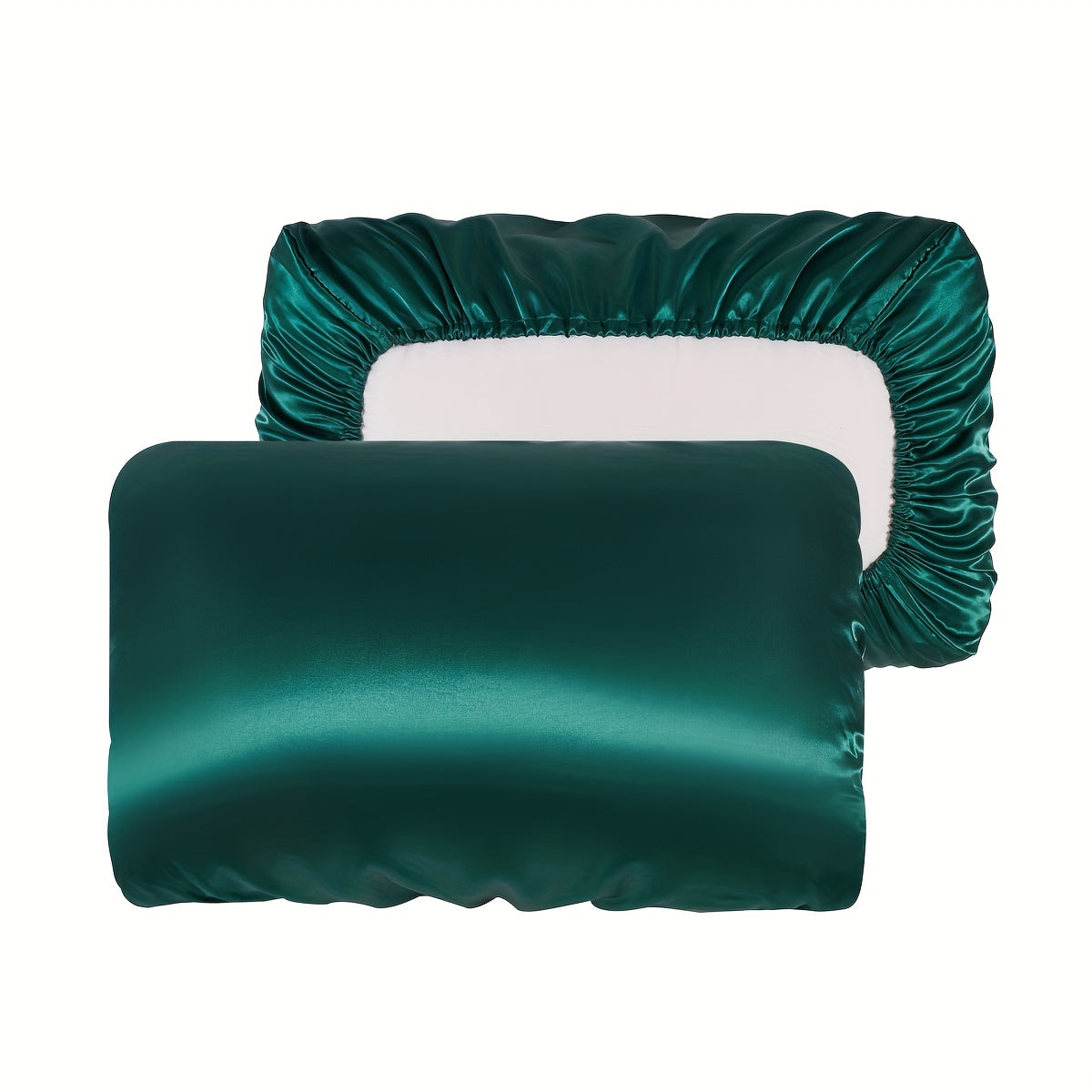 2pcs Soft And Breathable Satin Pillowcase With Elastic Cord