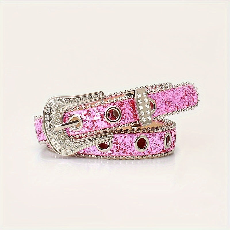 Rhinestone Pin Buckle Women's Belt