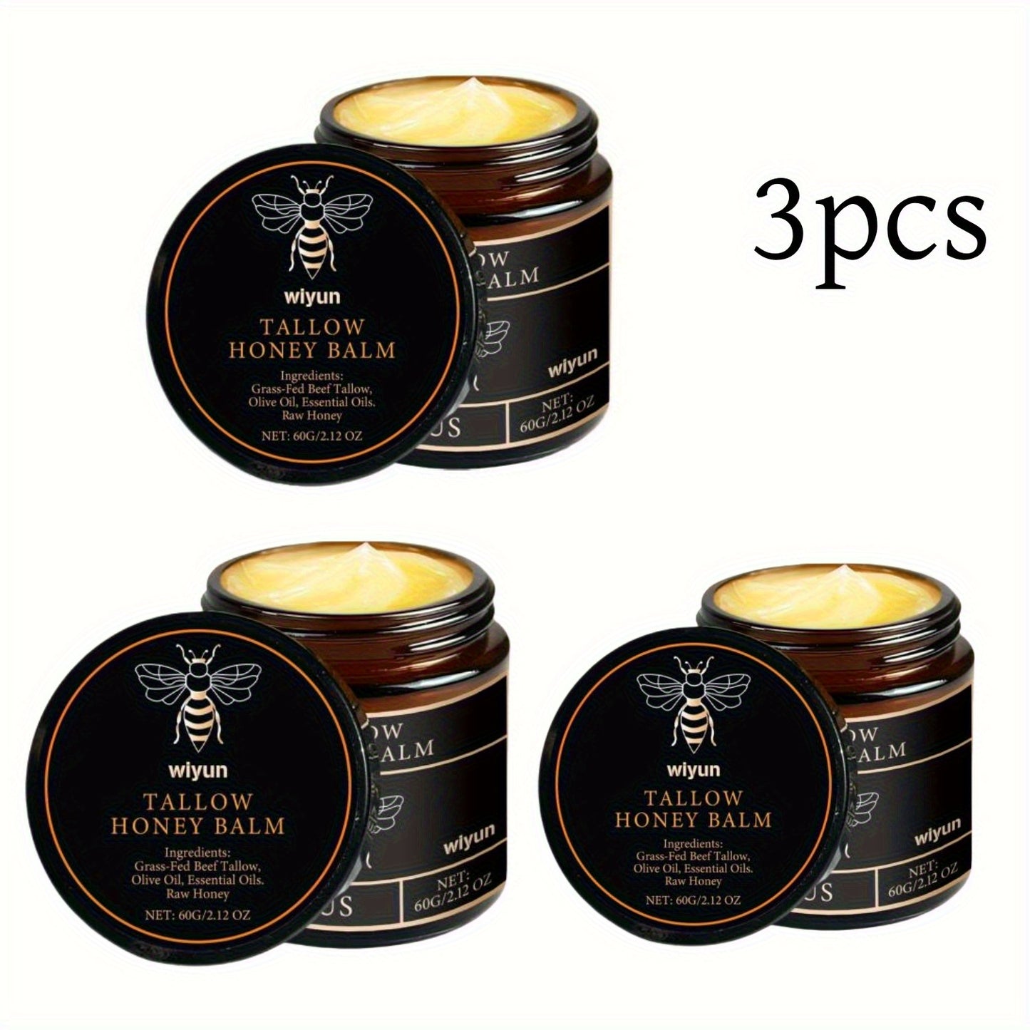Natural Grass-Fed Beef Tallow with Raw Honey