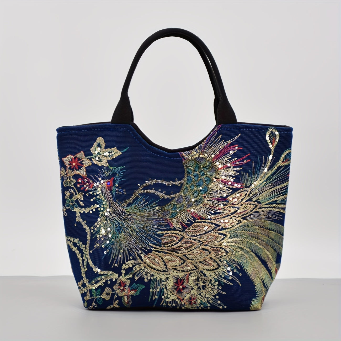 Fashion Satchel Retro Style Embroidered Satchel Bag with Removable Strap