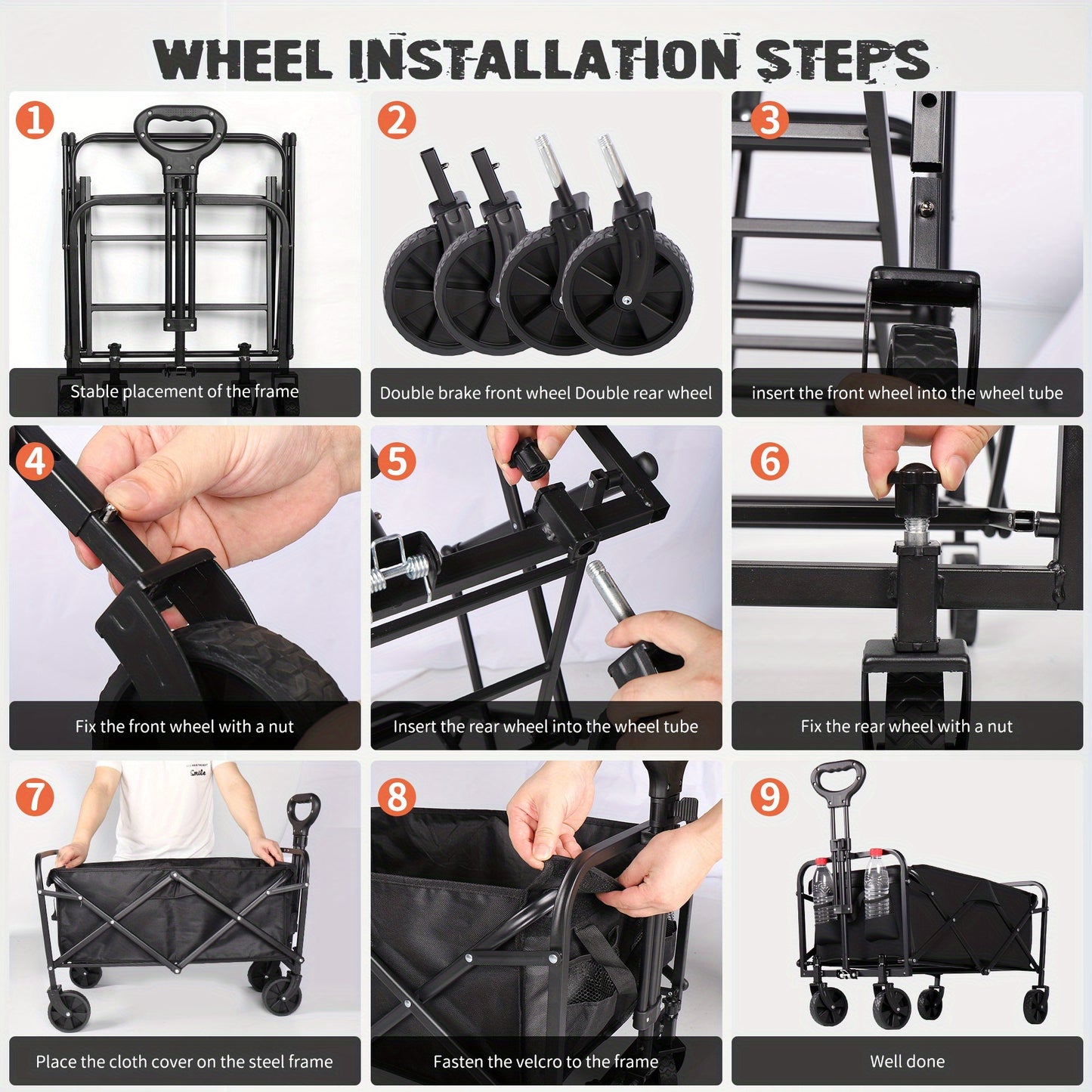 220/450/680 lb Capacity Heavy-Duty All-Terrain Folding Cart -