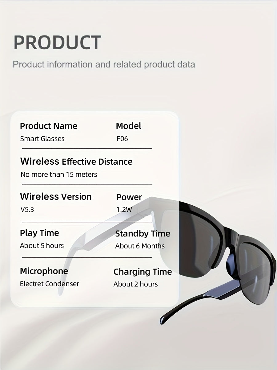 Wireless Smart Glasses With Audio And Voice Call Capabilities,