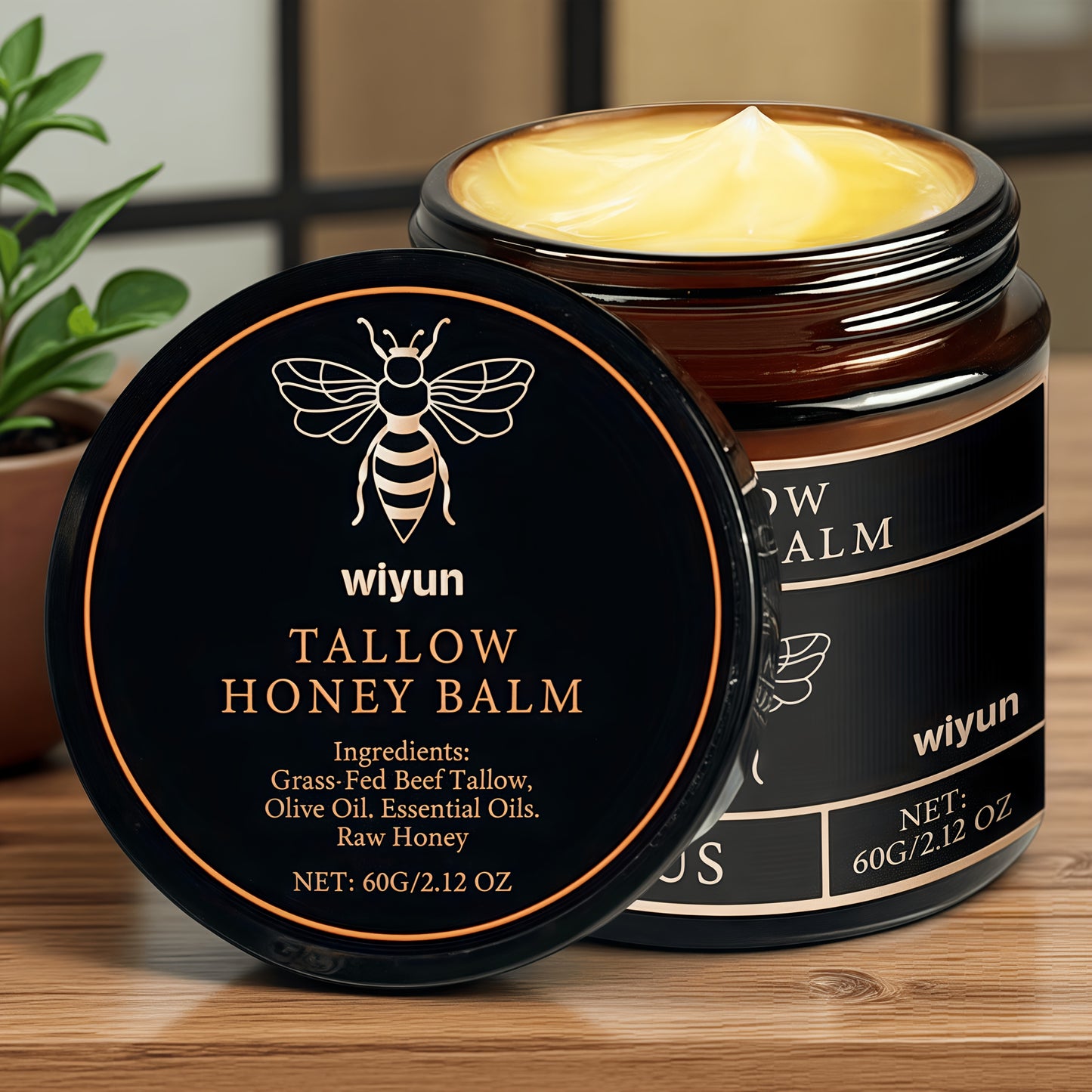 Natural Grass-Fed Beef Tallow with Raw Honey