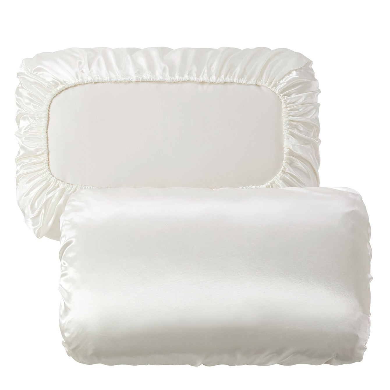 2pcs Soft And Breathable Satin Pillowcase With Elastic Cord