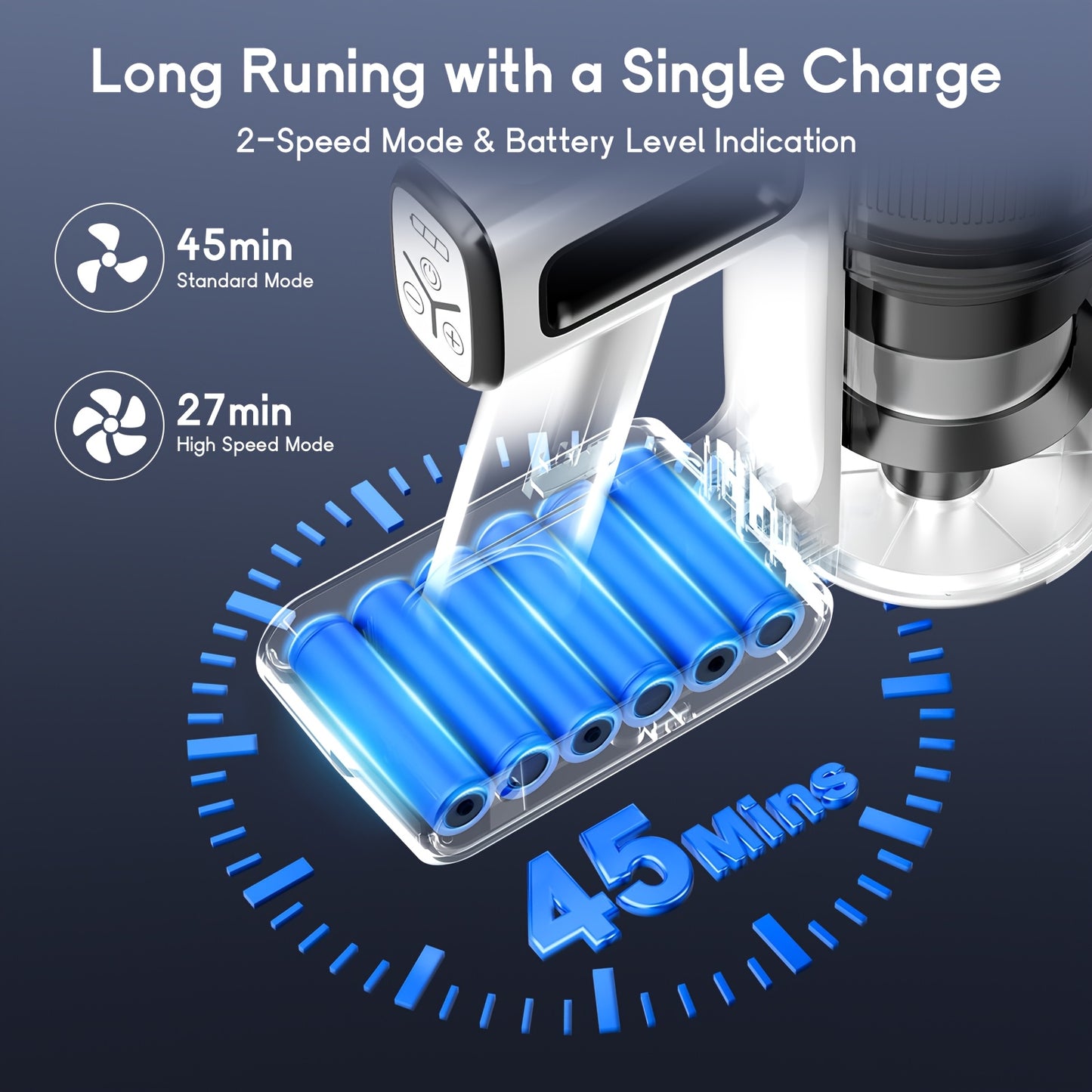 35-45kPa Powerful Cordless Vacuum Stick Vacuum Cleaner