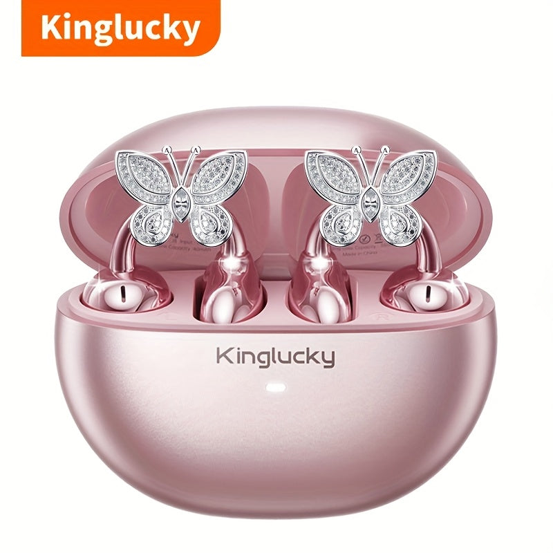 Clip On Luxurious Diamond Bow Headphone