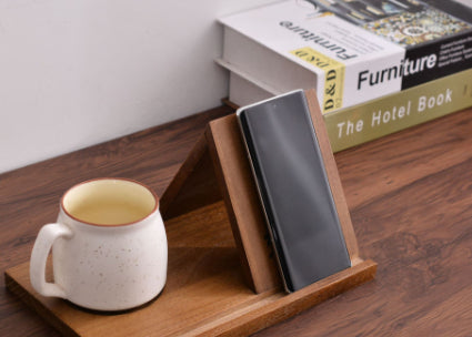 Wooden Book Holder with Cup Base