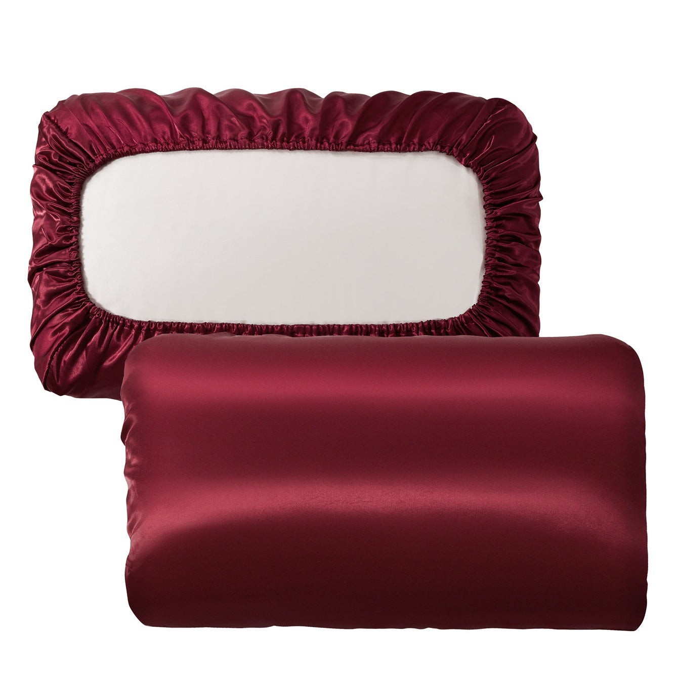 2pcs Soft And Breathable Satin Pillowcase With Elastic Cord