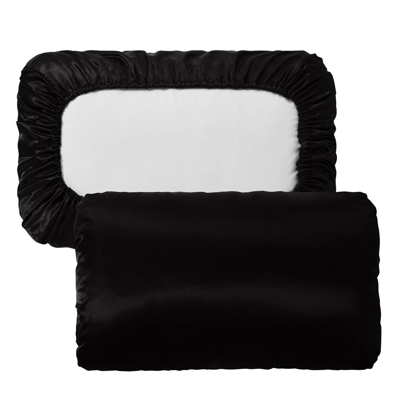 2pcs Soft And Breathable Satin Pillowcase With Elastic Cord