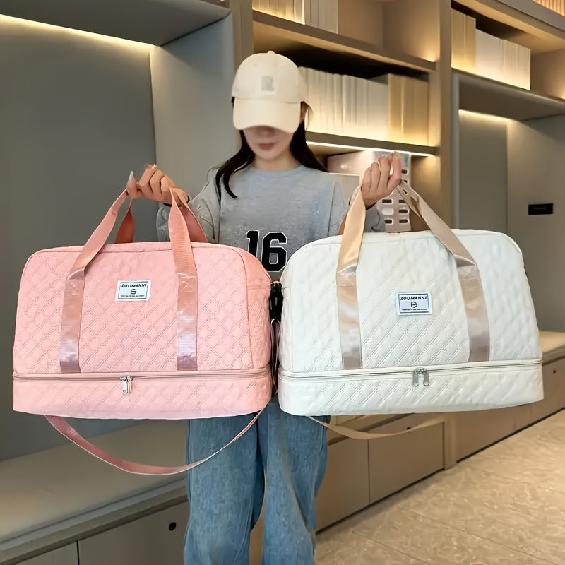 Large Capacity Lightweight Travel Tote Bag with Dry/Wet Separation