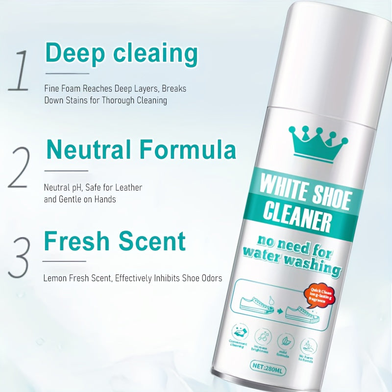 Effective White Shoe Cleaner - Stain Remover & Whitener For Sneakers, Canvas Shoes, And Synthetic Leather | Easy-to-Use, No-Rinse Formula