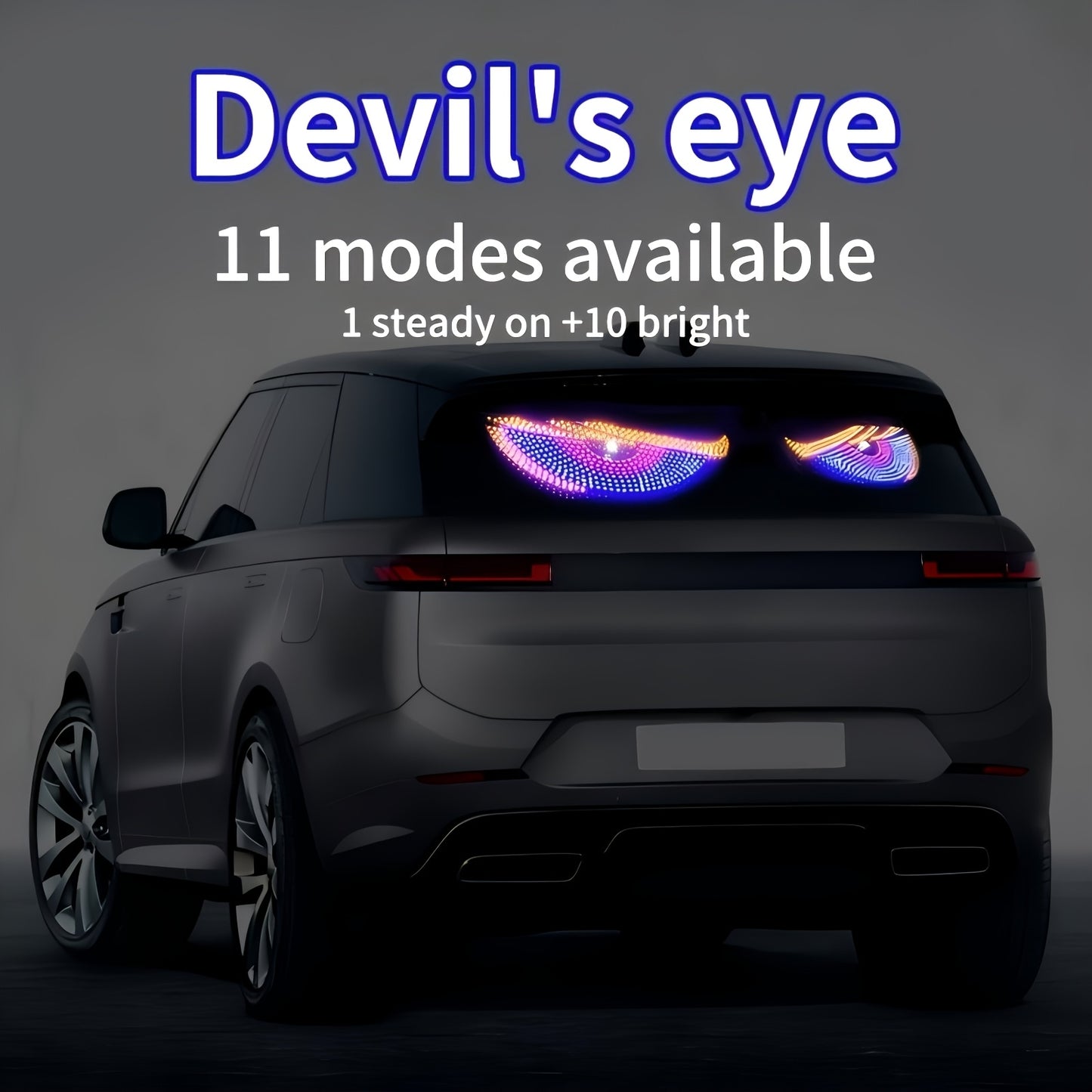2pcs LED Cool Devil Eye Car Rearview Mirror Lights